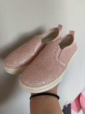 Cat & Jack Sparkle Slip-On Sneakers in Light Pink Size 10